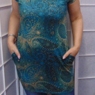 Tunika s kapsami - kašmírový vzor S - XXXL