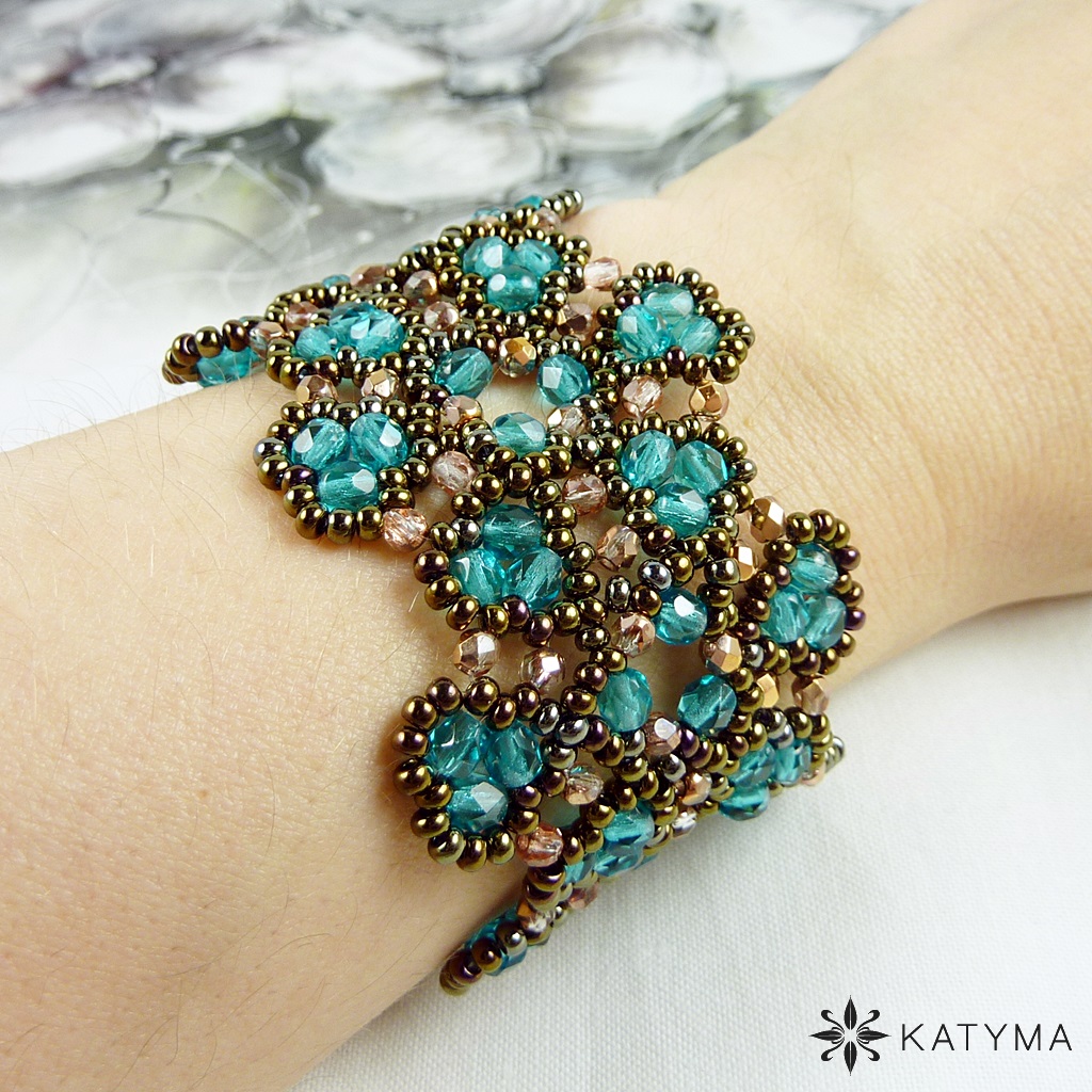 Náramek Krajka tyrkysová