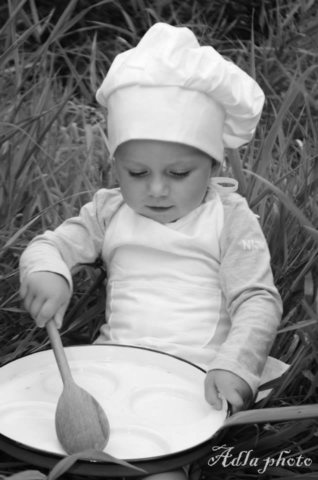 Dětská kuchařská čepice VĚTŠÍ a zástěrka 2-4 roky