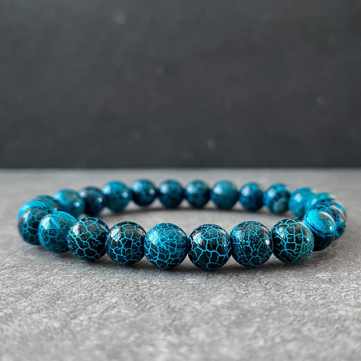 Minerální náramek - modrý praskaný achát