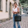 Kožená taška BIG SHOPPER F - černá