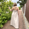 Béžové ramínkové šaty - dlouhé