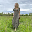 Dlouhé balonové šaty khaki