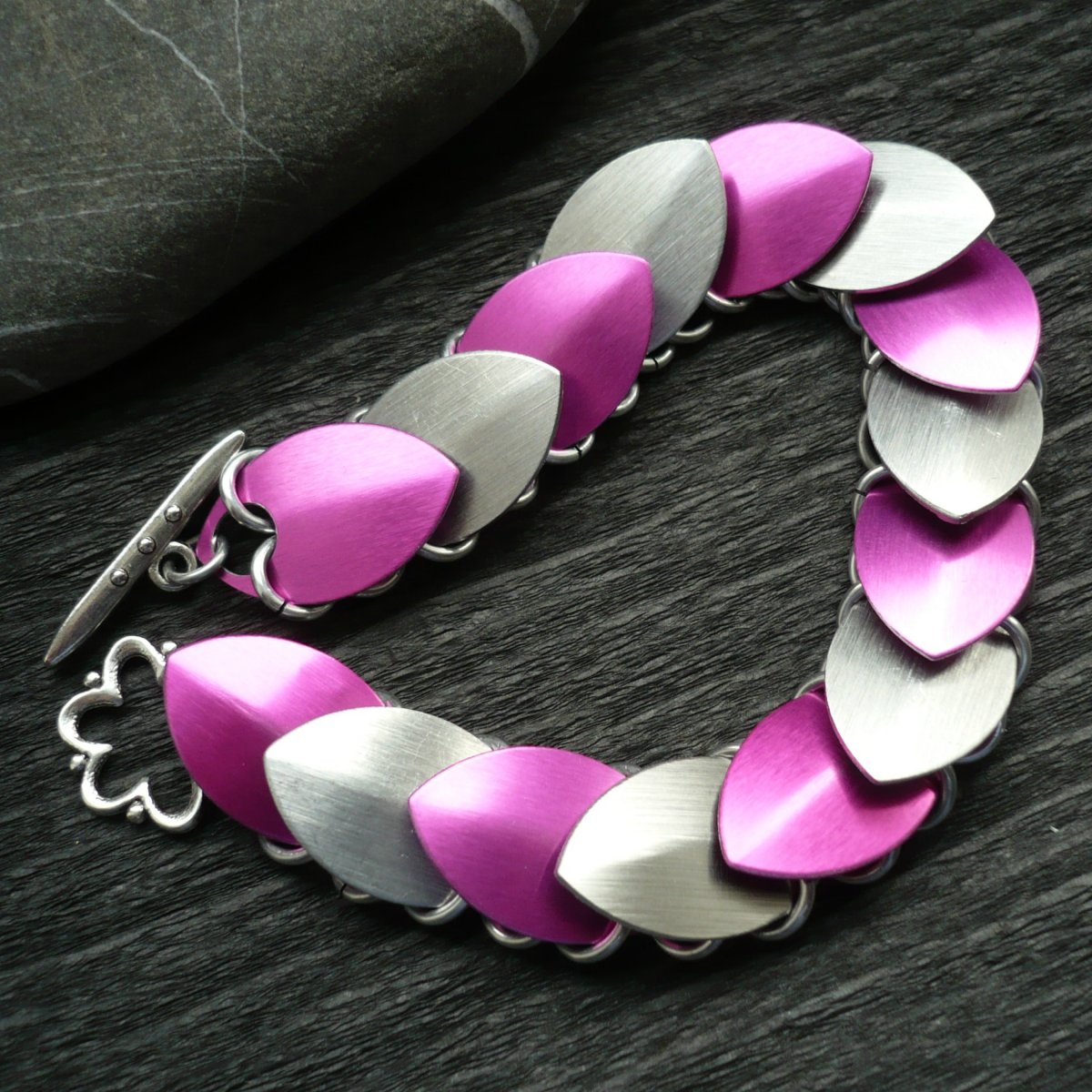 Šupináč pink & silver