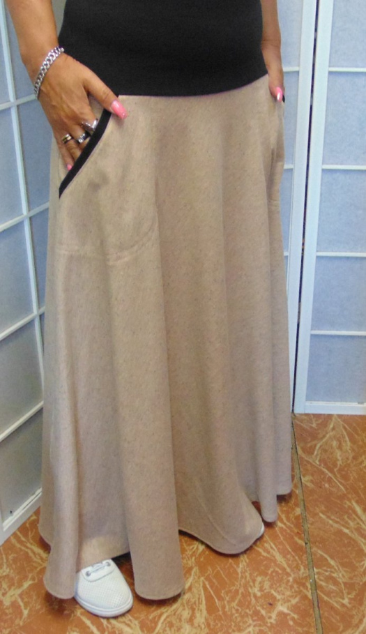 Půlkolovádlouhá sukně teplákovina - výběr barev, velikost S - XXL