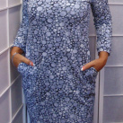 Šaty s kapsami - kolečka na šedé (teplákovina)