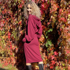 Bordó mikina s kapucí