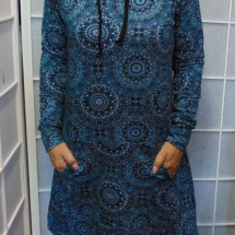 Mikinové šaty s kapucí - mandaly S - XXXL