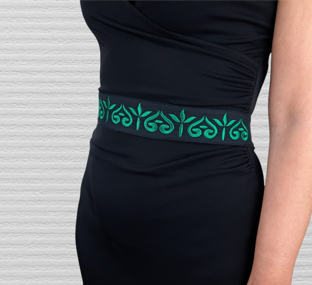 Vyšívaný Dámský Opasek Aurora Smaragd