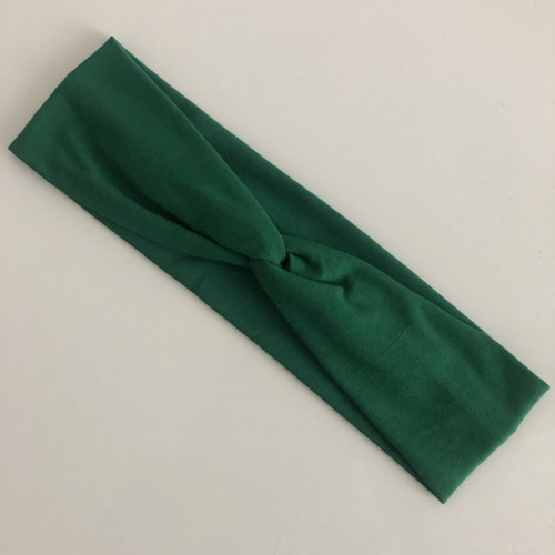 Dámská překřížená čelenka - lahvově zelená