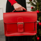 Kožená taška červená BOSTON