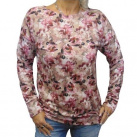 Mikina - květy na béžové S - XXXL