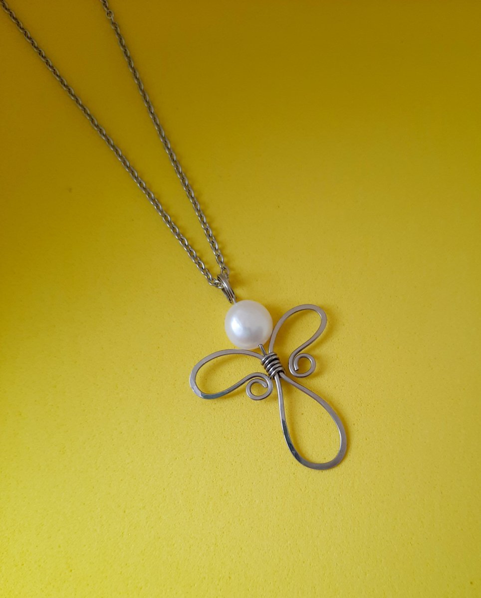 Perlový ochranný anděl - přívěšek