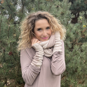 Sada nákrčník s nátepníky - duo světlehnědá/laté