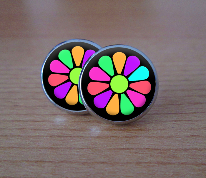 Neon kvítek - Náušnice puzetky