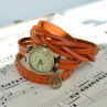 ORANŽOVÉ OMOTÁVACÍ ELEGANTNÍ HODINKY, steampunk