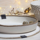 Velký oválný košík s jutou 1174