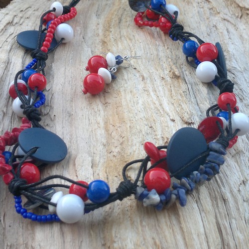 Námořnické dřevěné korále a náušnice