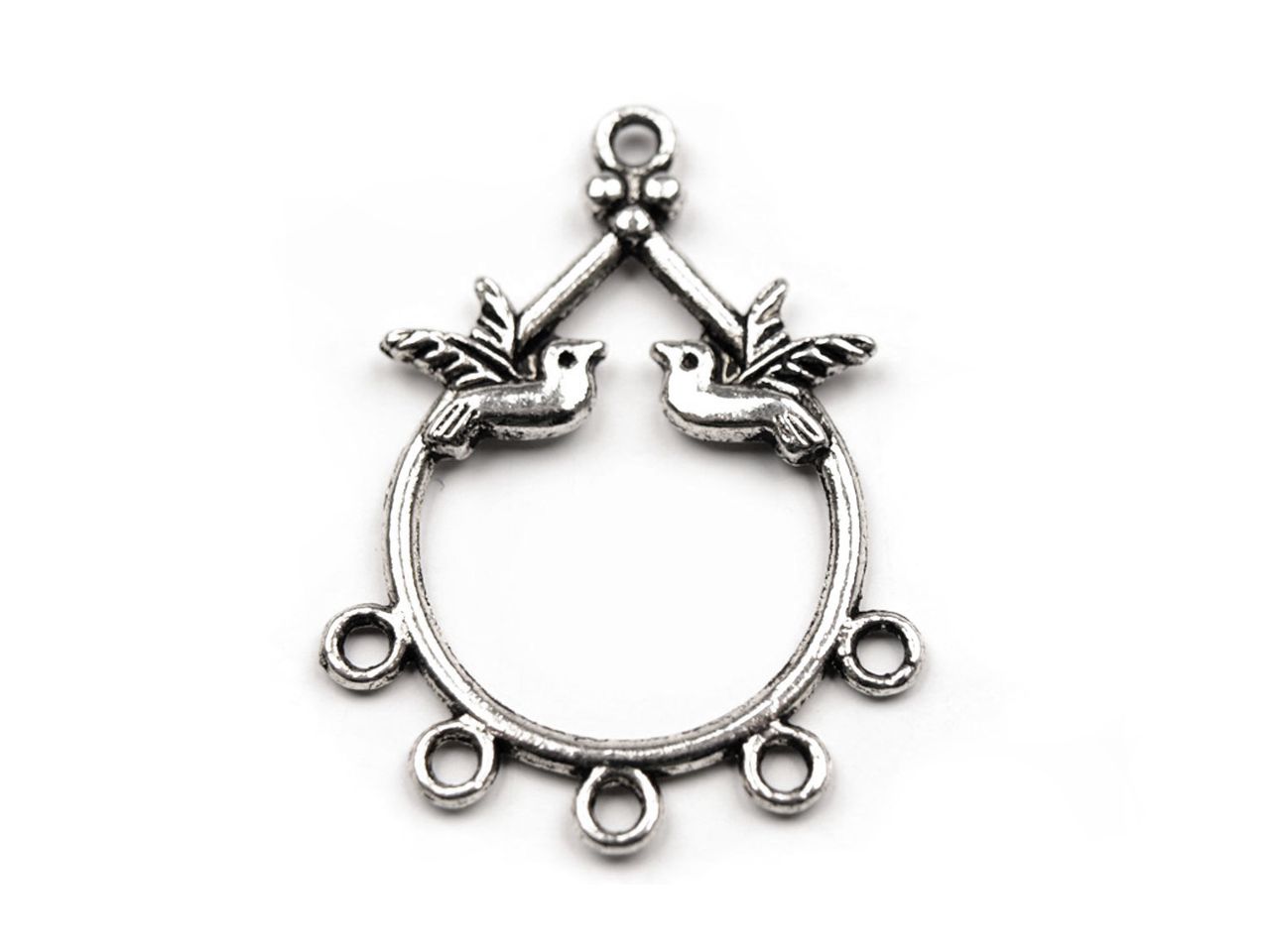 Ramínko s hrdličkami 26x36mm -2 ks - starostříbrné