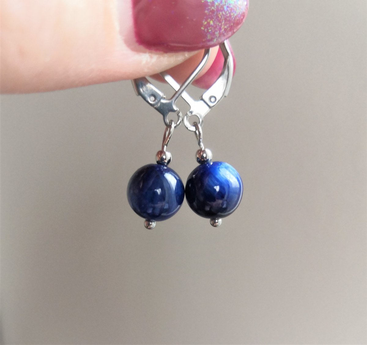 Náušnice*kyanit*chir. ocel