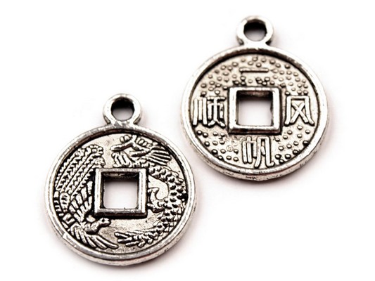 Přívěsek MINCE I-ŤING Ø15mm  2ks