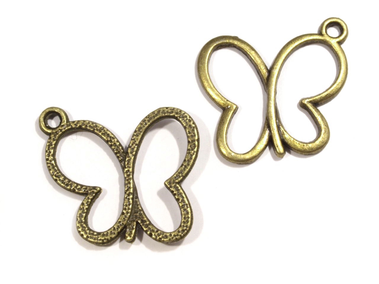 Přívěsek motýlek 19x19mm - 4 ks -staromosaz