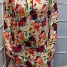 Mikinové šaty s kapucí - čajové růže S - XXXL