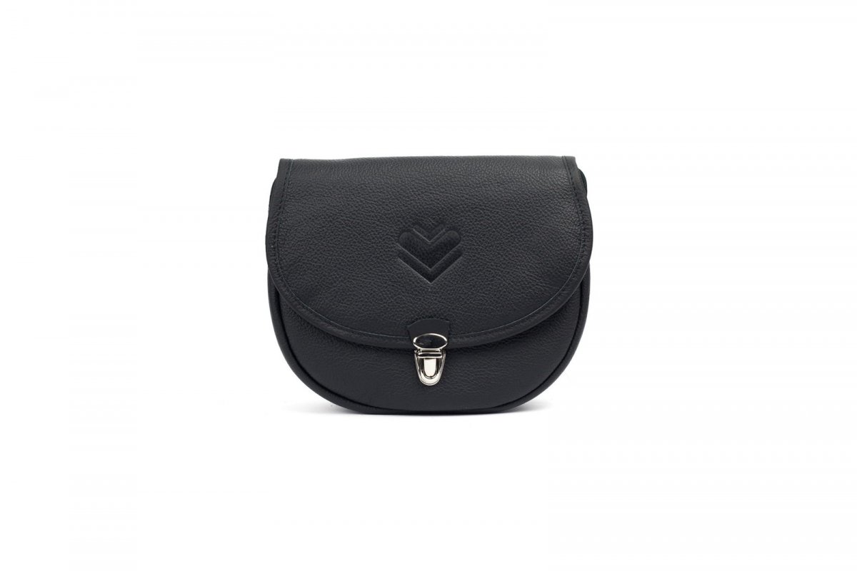 Kožená kabelka mini K - černá