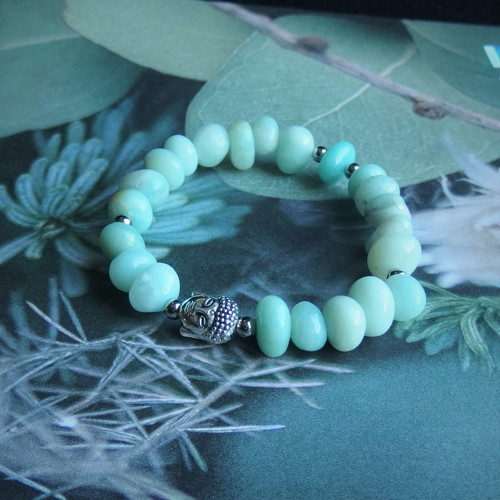 Amazonitový náramek s Buddhou