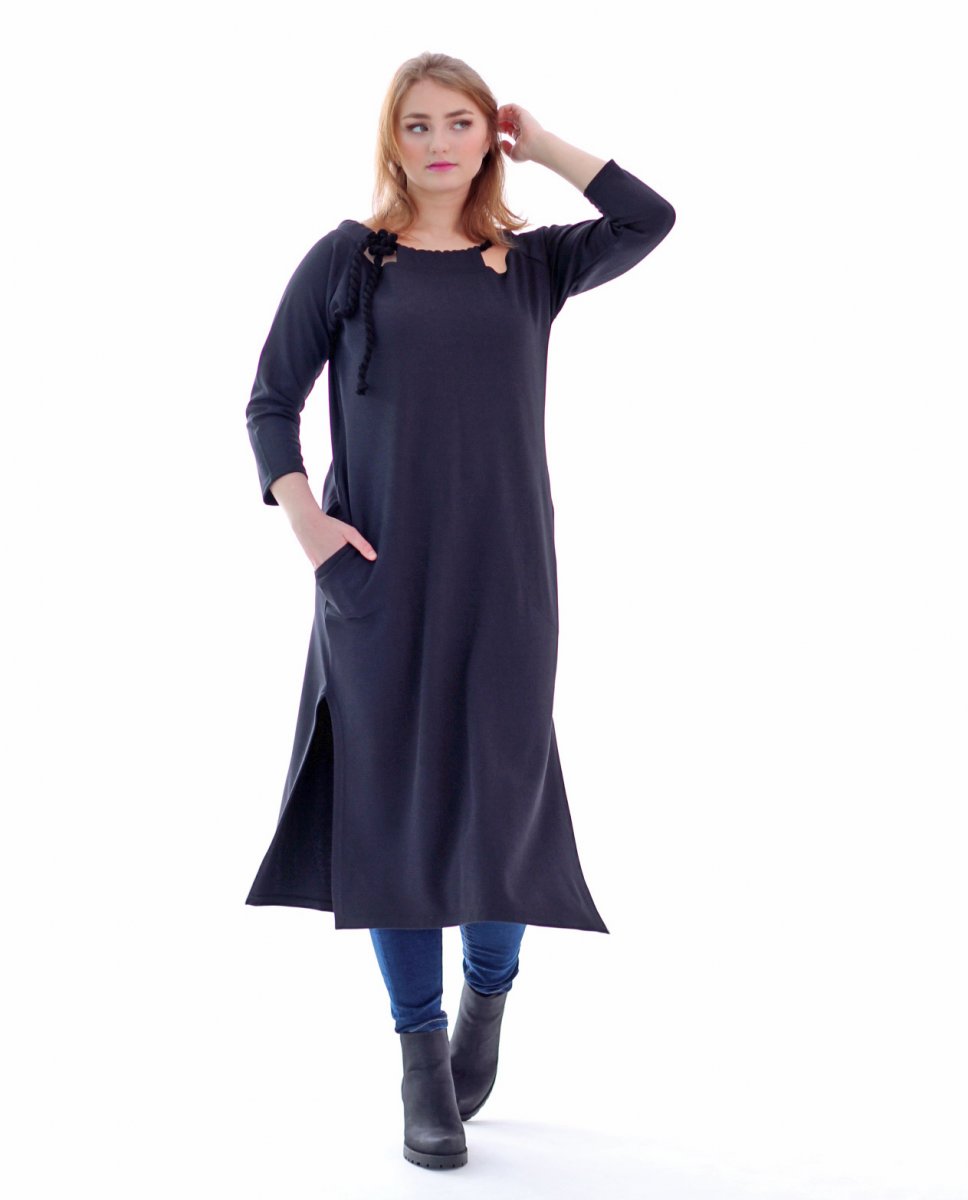 Černé šaty s vázáním