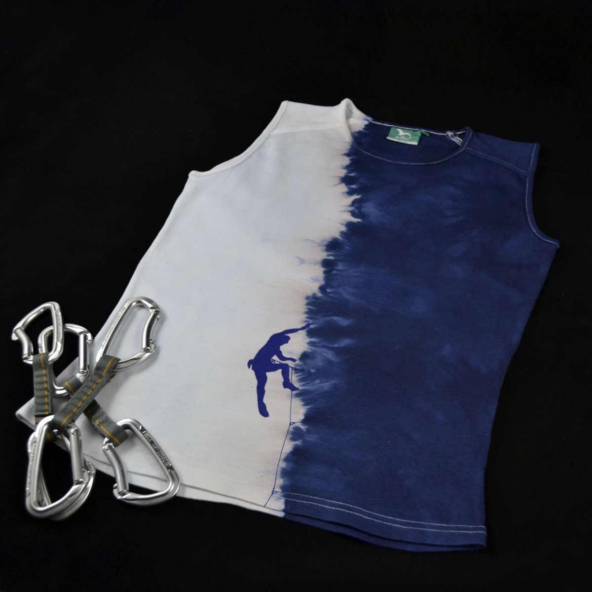 Modrý dámský top s horolezcem L