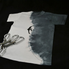 Bílo-šedé tričko s horolezcem XS