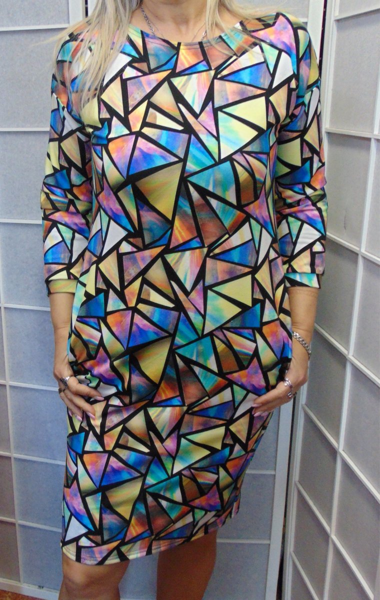 Šaty s kapsami - vitráž (teplákovina)