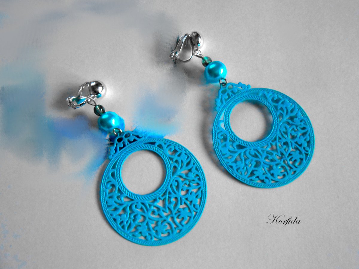 Náušnice klipsy do tyrkysova