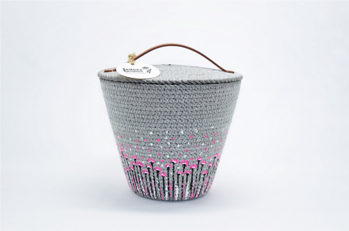 Miska / košík malovaný s poklopem 1330