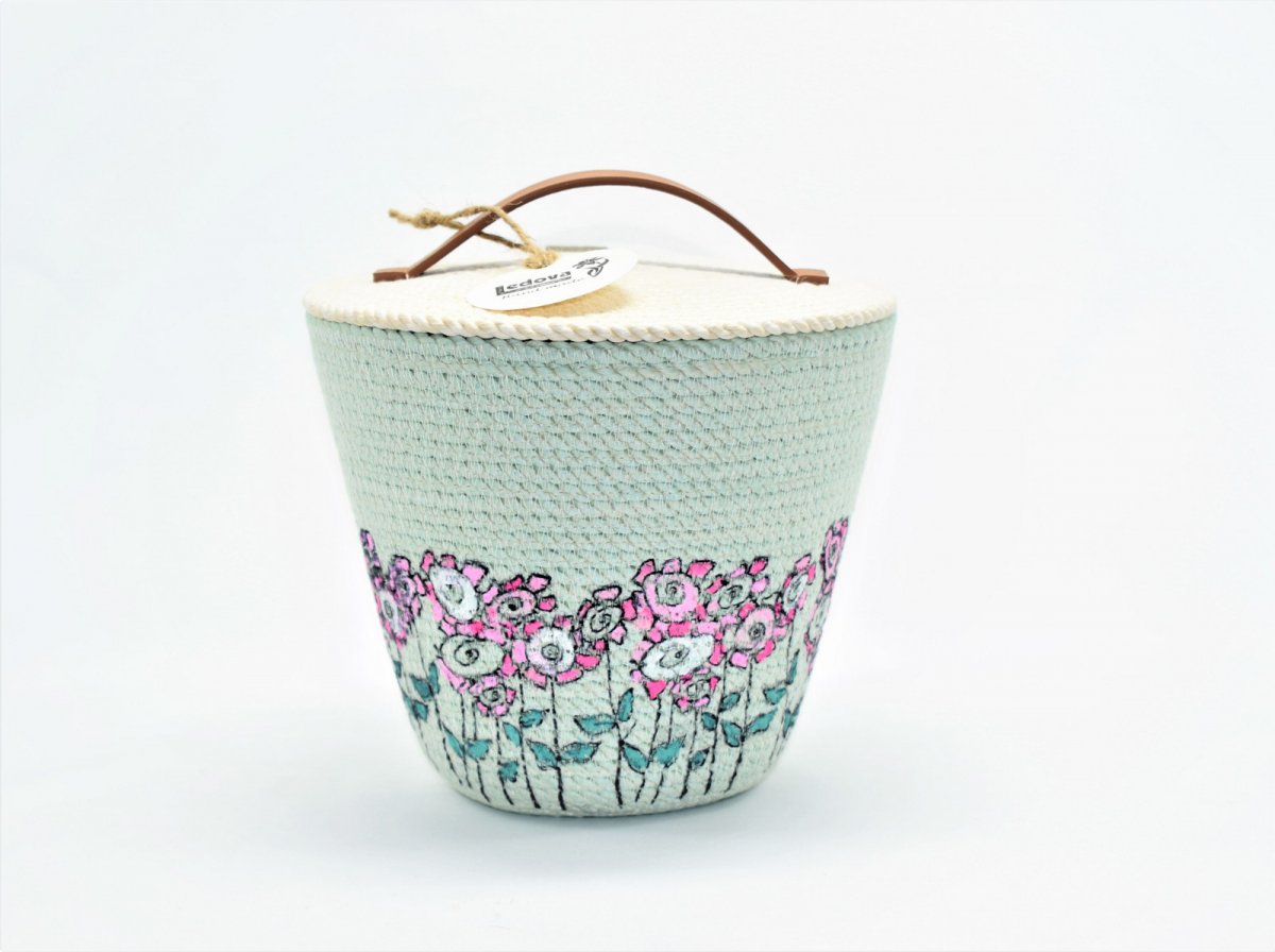 Miska / košík malovaný s poklopem 1341