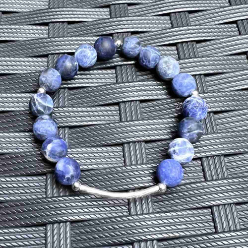 Minerální náramek (půlnoční modře) 16 cm