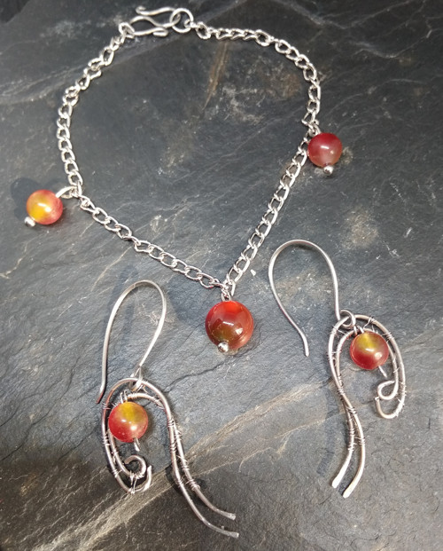 Souprava achát - jadeit