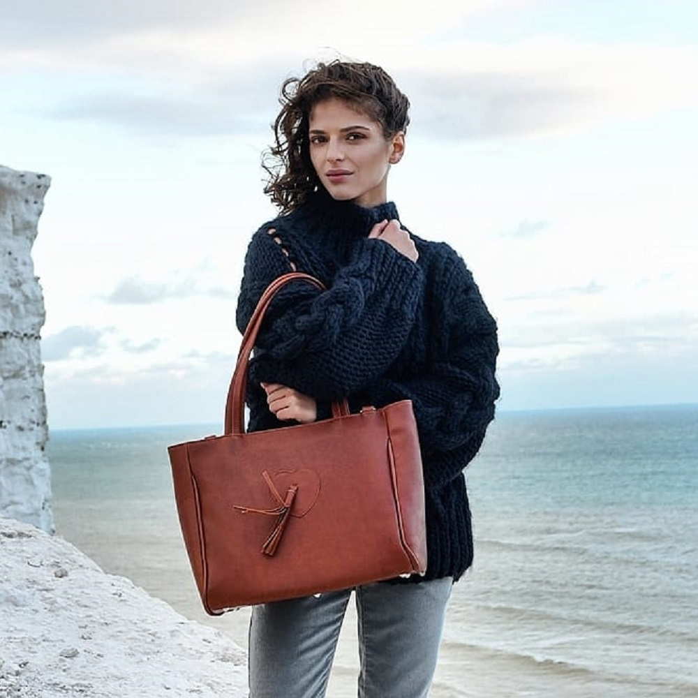 Kožená taška BIG SHOPPER F - rezavá