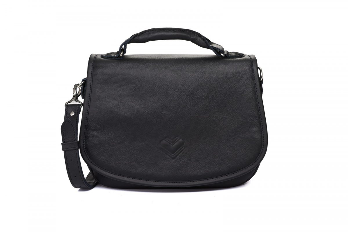 Kožená kabelka M - černá