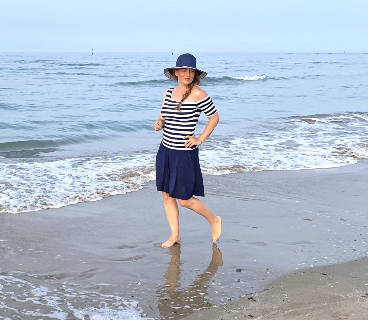 Kalhotová sukně modrá krátká