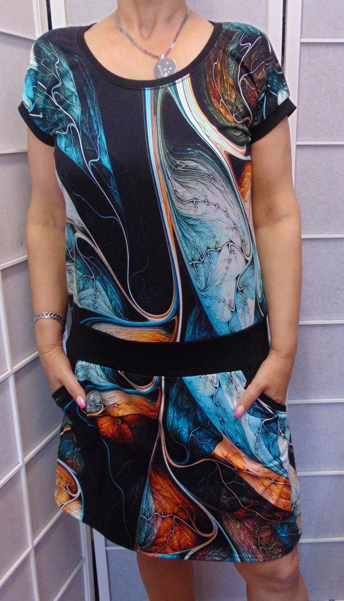 Šaty - abstrakce (bavlna)