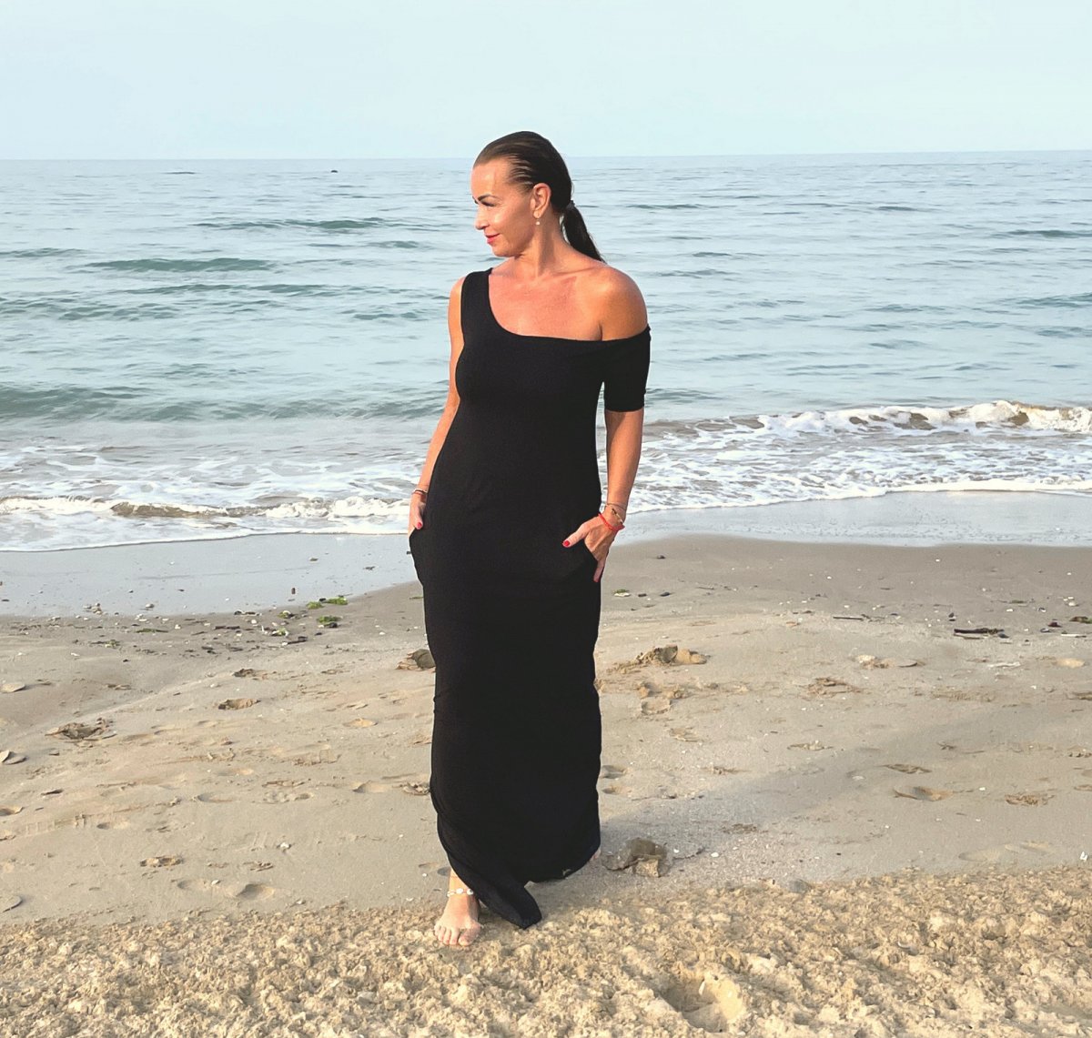 Šaty 2v1 dlouhé rovné černé