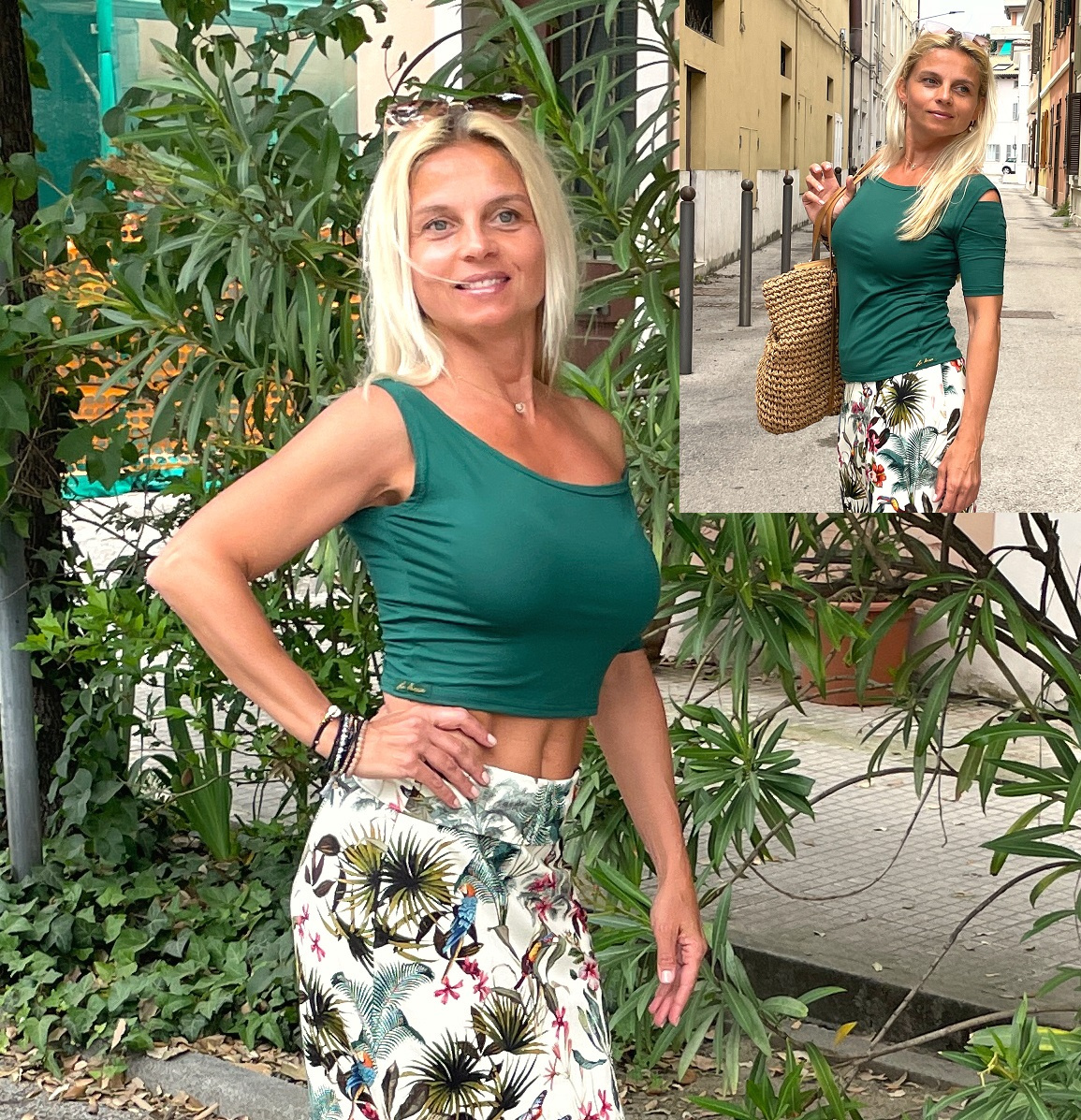 Dvoudílné tričko zelené