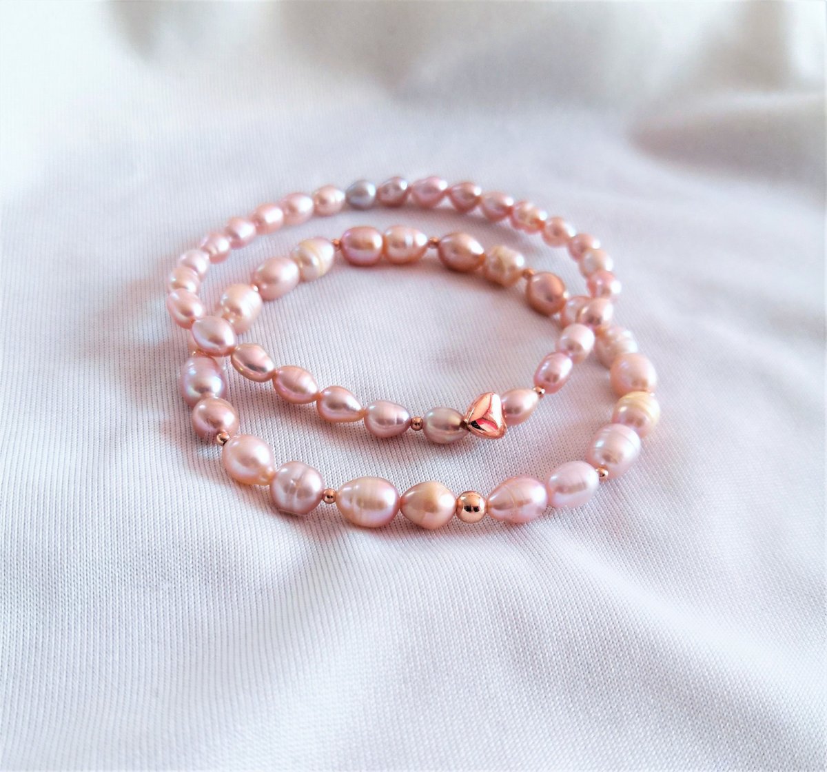 Náramek*říční perly*stříbro rosegold