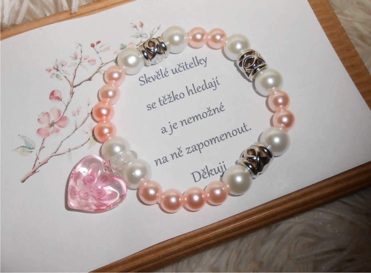 Pro učitelku - náramek+ poděkování v krabičce