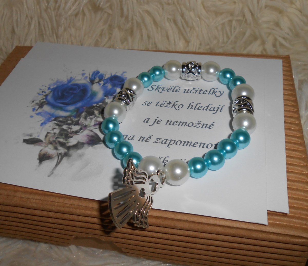 Pro učitelku - náramek + poděkování v krabičce