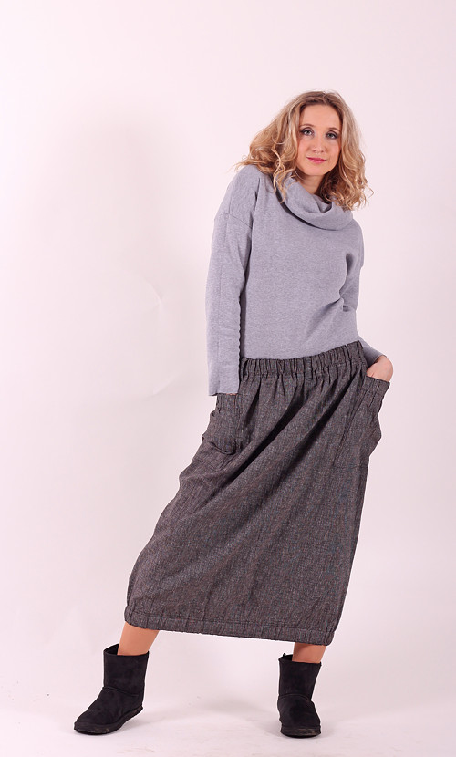 Dlouhá balónová sukně - tmavě šedá