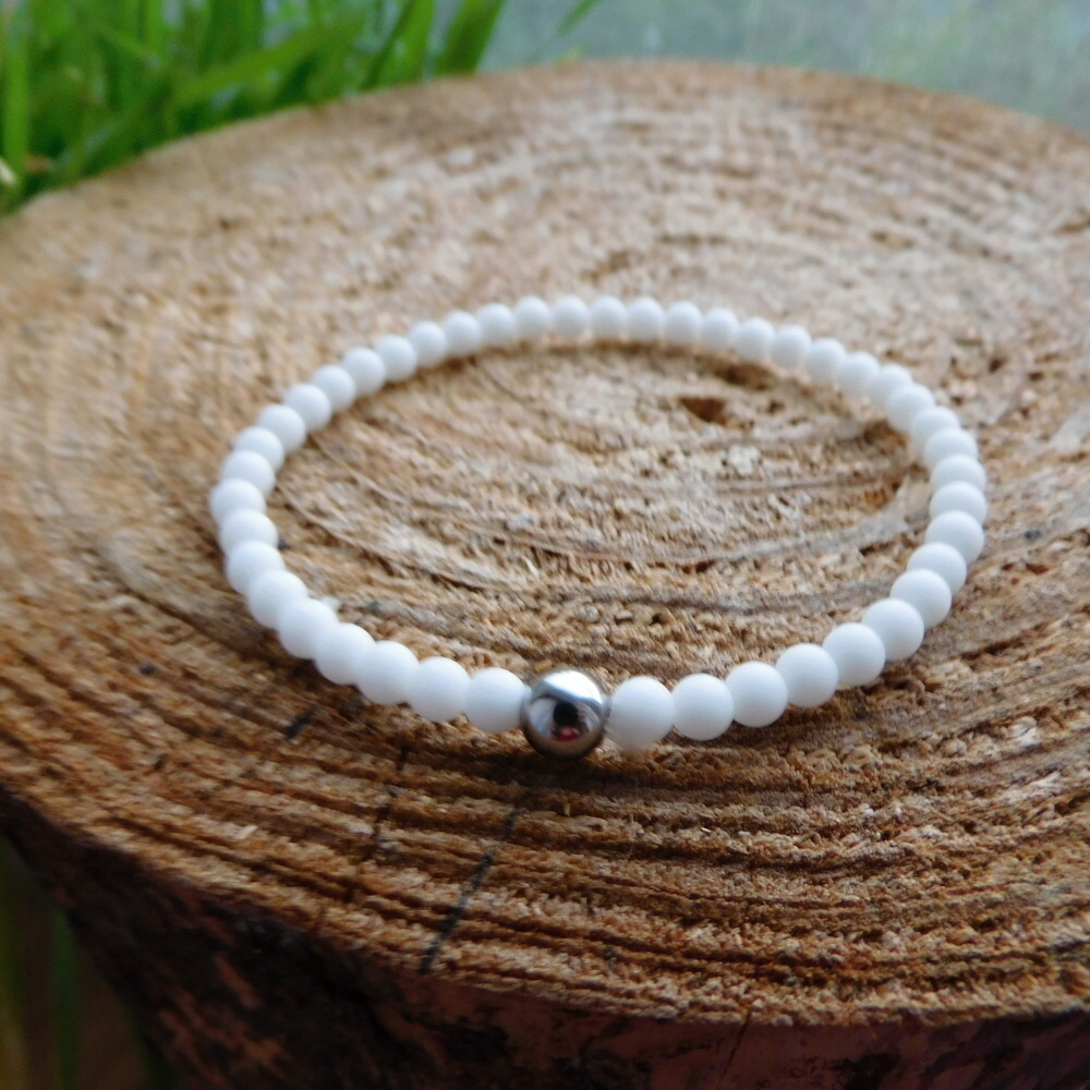 Náramek - bílý  nefrit- rezervace