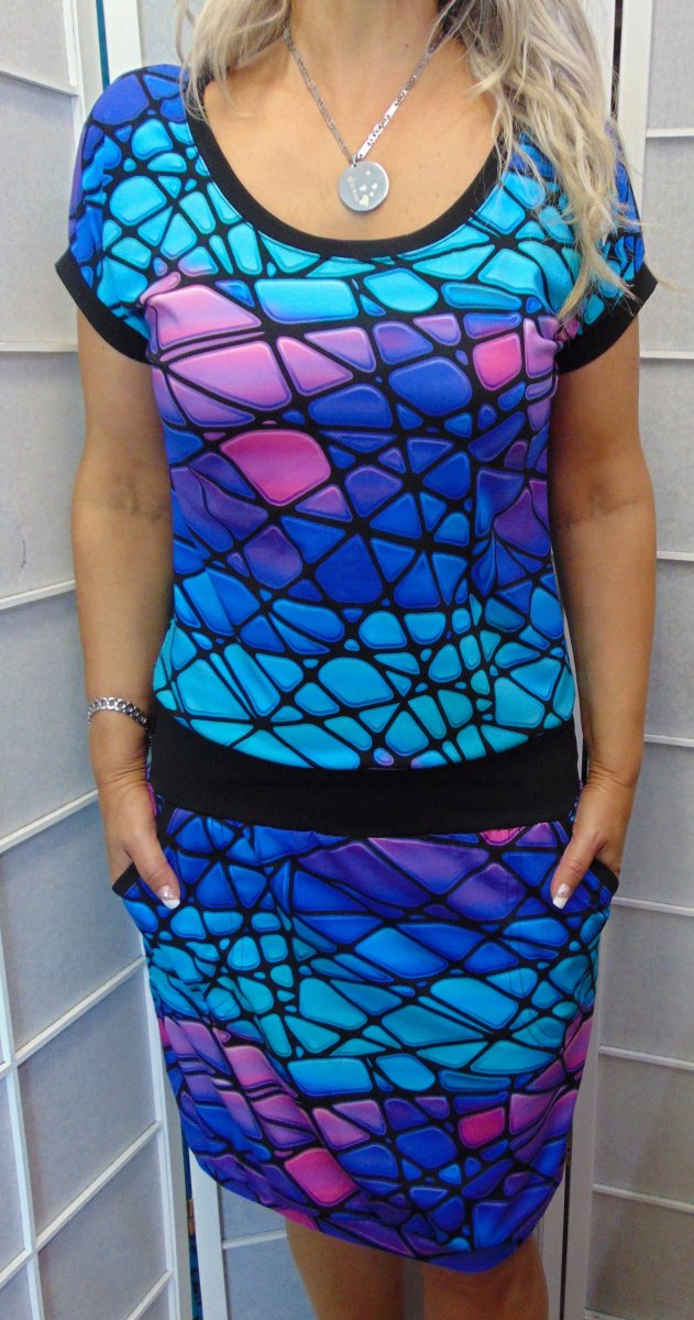 Šaty mozaika, velikost 4XL